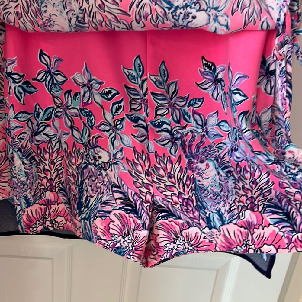 Lilly Pulitzer Pink and Blue Floral Romper - Picture 3 of 4